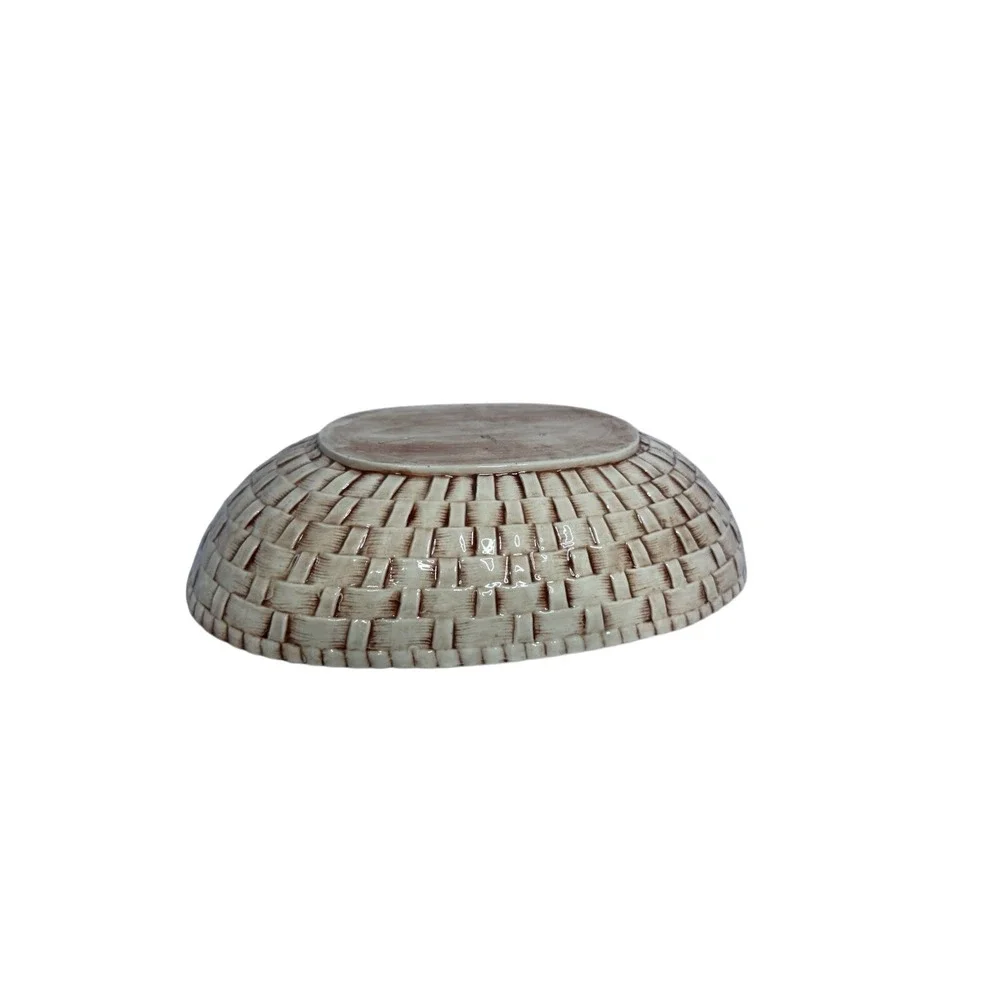 Vintage Mid Century Ceramic Fruit Covered‎ Dish Floral Kitchen Storage Container
